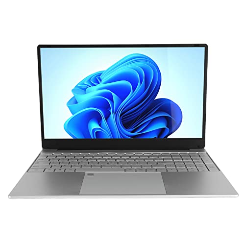 ASHATA Ultradünner Laptop für Windows 11, 15,6-Zoll-FHD-IPS-Display, Quad-Core-CPU, 16 GB RAM 512 GB ROM, Laptop mit Tastatur, die per Fingerabdruck Entsperrt Werden Kann, und mit von ASHATA