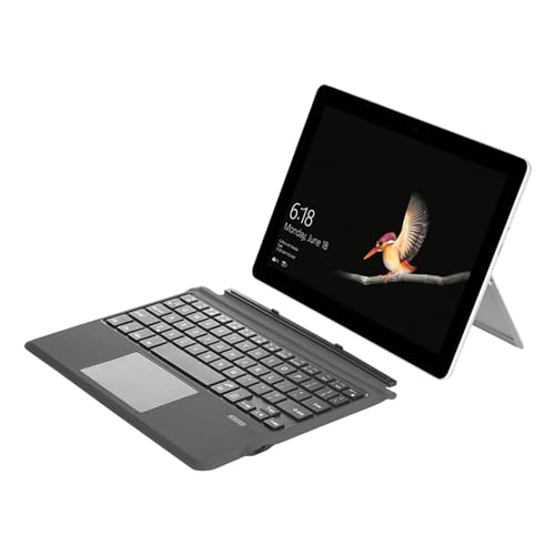 ASHATA Ultraflache Kabellose Tastatur mit Touchpad fürGo 1 2 3, BT5.0 Tablet Tastatur aus PU Leder, Einfache Steuerung und Schnelle Reaktion für Go 1 2 3 (Mit bunter von ASHATA