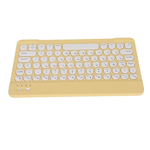 ASHATA Ultraflache -Tastatur, Ultraleichte Tragbare Drahtlose 3.0-Tastatur für IOS, für, für, für Handy-Tablet-Laptop, Eingebauter Akku (Gelb) von ASHATA