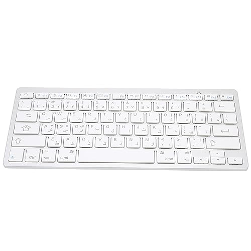 ASHATA Ultraschlanke Kabellose -Tastatur, 78 Tasten, Universelle Tragbare Kabellose -Tastatur für IOS-Tablet, OS X, System (Arabisch) von ASHATA