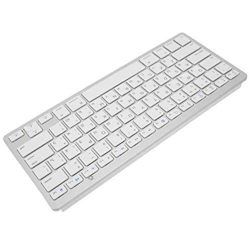 ASHATA Ultraschlanke Kabellose -Tastatur, 78 Tasten, Universelle Tragbare Kabellose -Tastatur für IOS-Tablet, OS X, System (Russisch) von ASHATA