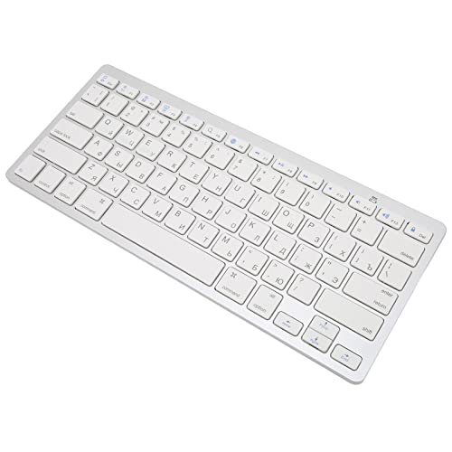 ASHATA Ultraschlanke Kabellose -Tastatur 78 Tasten Universelle Tragbare Kabellose -Tastatur für IOS-Tablet OS X -System (Russisch) von ASHATA