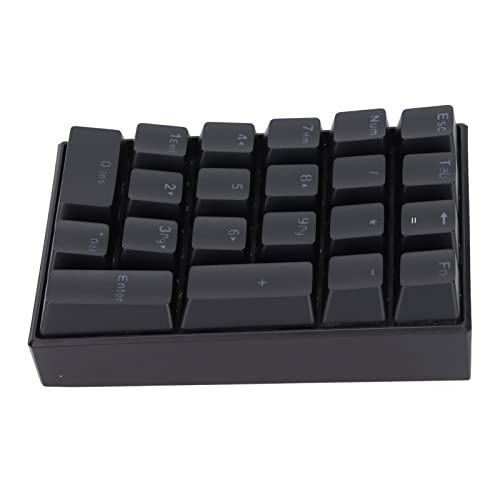 ASHATA Verkabelte Zifferntastatur 21 Tasten,Tragbare Zifferntasten USB Wired Numpad Tragbare Tastatur RGB-Hintergrundbeleuchtung Gaming-Tastatur,Abgesetzte Tastenkappe Fadeless von ASHATA