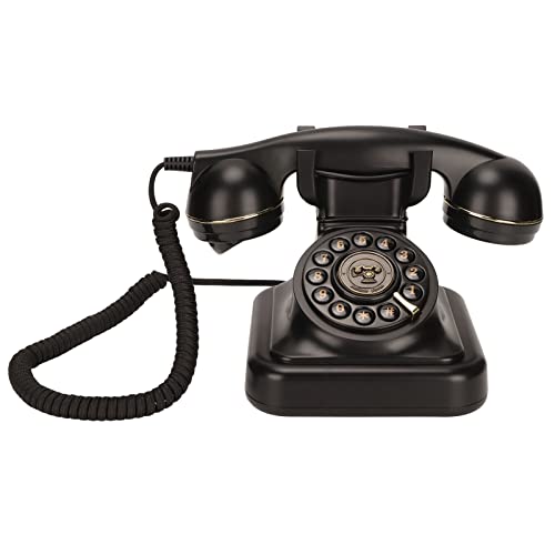 ASHATA Vintage Festnetztelefon, Schnurgebundenes Telefon Im Klassischen Stil, Altmodisches Telefon mit Wählscheibe, für Home Office Cafe Star Hotel Decor von ASHATA