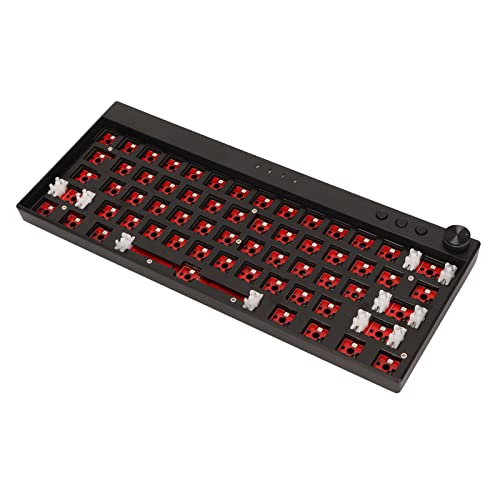 ASHATA WL61PLUS Mechanische DIY Tastatur mit 60% RGB, 61 Tasten, Hot Swap fähiger 5 Pin 3 Pin Schalter, Bluetooth 5.0/USB C Kabel/2,4 GHz Wireless Gaming Tastatur Kit(Schwarz) von ASHATA