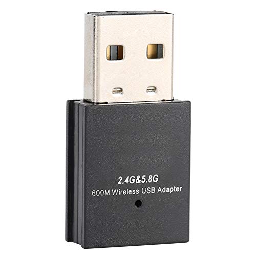 ASHATA -WLAN-Adapter, 600-M-Dualband-WLAN-Netzwerkkarte, 2,4-G/5,8-G USB WLAN-WiFi-Empfänger mit Zwei Frequenzen Computerzubehör USB-WLAN-Adapter von ASHATA