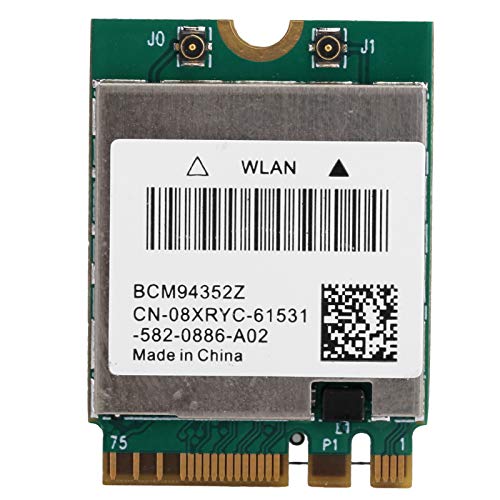 ASHATA -WLAN-Karte, Drahtlose Netzwerkkarte, Dualband 2,4G / 5G 867 Mbit/S, NGFF M.2 4.0 802.11ac WLAN-Adapter BCM94352Z für Win7 / 8/10 (2 Externe Antennenkabel) von ASHATA