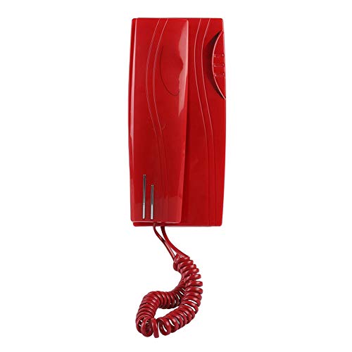 ASHATA Wandtelefon Schnurtelefon, Schnurgebundes Telefon Stummschaltung Kompakttelefon,Schnurgebundenes Festnetztelefon Analog Telefon mit Pausenfunktion für Hause Büro Rot von ASHATA