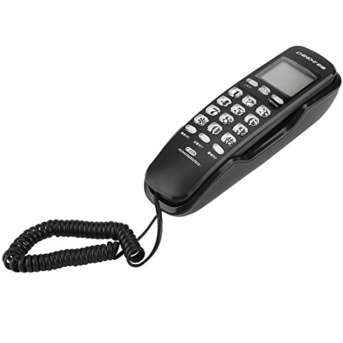 ASHATA Wandtelefon Schnurtelefon,Schnurgebundenes Telefon Wahlwiederholung Telefon mit Anrufanzeige,Noise Cancelling Blitzschutz Schnurgebundenes Analog Telefon für Hause Büro usw. von ASHATA