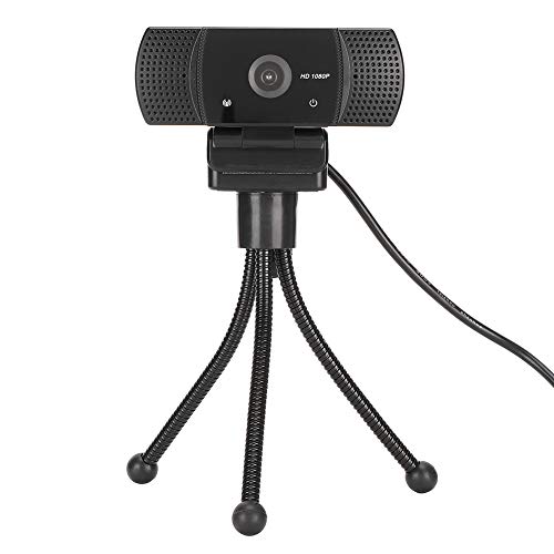 ASHATA Webcam, Webcam mit Mikrofon, Computer-Webkamera, für Laptop, PC, Desktop, für Live-Streaming, Videoanruf, Konferenz, Online-Unterricht Plug & Play (Schwarz) von ASHATA