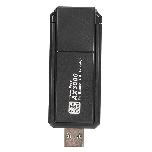 ASHATA WiFi 6E USB Netzwerkadapter, USB 3.0 WiFi Karte, 2,4 G 5 G 6 G 3 Band 3000 Mbit/s USB Netzwerkkarte 802.11ax WiFi6E Netzwerkadapter für Windows 10 11 von ASHATA