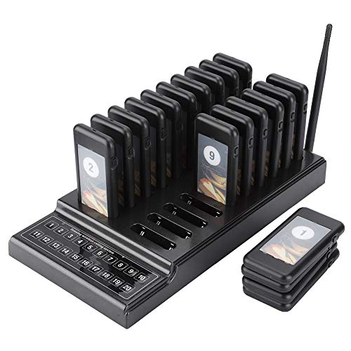 ASHATA Wireless Calling Queueing System, 20 Kanäle Pager System Kabellos Gästerufsystem Kundenrufsystem,Hohe Empfindlich 1 Sender+20 Empfänger Pager System für Restaurant Cafeteria Bar usw.(Schwarz) ASHATA Wireless Calling Queueing System, 20 Kanäle Pager System Kabellos Gästerufsystem Kundenrufsystem,Hohe Empfindlich 1 Sender+20 Empfänger Pager System für Restaurant Cafeteria Bar usw.(Schwarz) von ASHATA