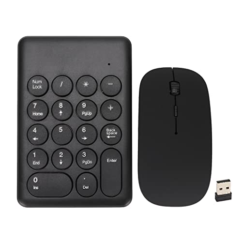 ASHATA Wireless Numeric Keypad Mouse Combo, 2.4Ghz Number Keypad Portable Slim USB Numeric Pad Mouse Combo Set for Laptops Desktops Pcs von ASHATA