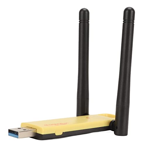 ASHATA Wireless USB WiFi Adapter, 2.4G 5G Dualband USB Wireless Karte mit 2 3dBi High Gain Antenne für PC Laptop, USB 3.0 Schnittstelle, mit Hoher Effizienz und Stabilität von ASHATA