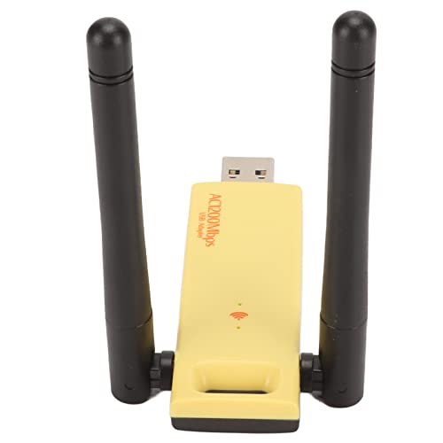 Wireless USB WiFi Adapter, USB WiFi Adapter, 2,4 GHz 5 GHz USB 3.0 Schnittstelle USB Wireless Karte mit 2 3dBi High Gain Antenne für PC Laptop von ASHATA