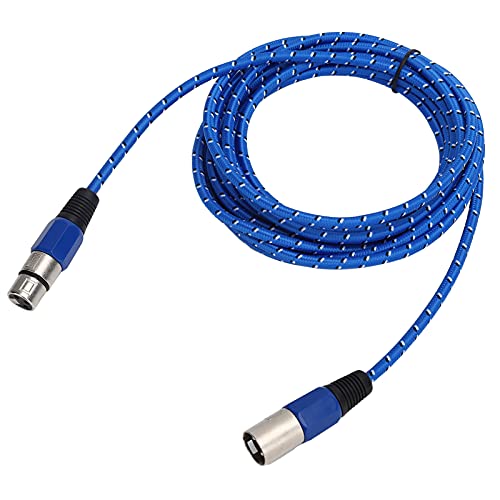 ASHATA XLR-Stecker-auf-Buchse-Kabel, 16.4ft 3 Pin Blau Geflochtene XLR-Patchkabel Stecker-auf-Buchse Symmetrisches Mikrofonkabel von ASHATA