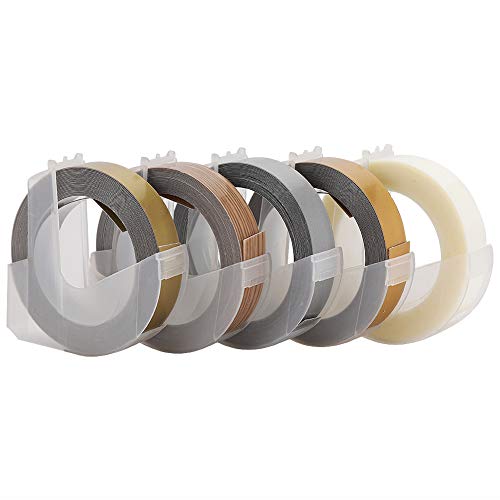 ASHATA-kompatibles Prägebandersatz für -Prägeband, 5-teiliges Prägeband Handbuch 3D-Dekorationshandbuch DIY PVC Label Maker Tape 9 Mm 3 M (Typ D) von ASHATA