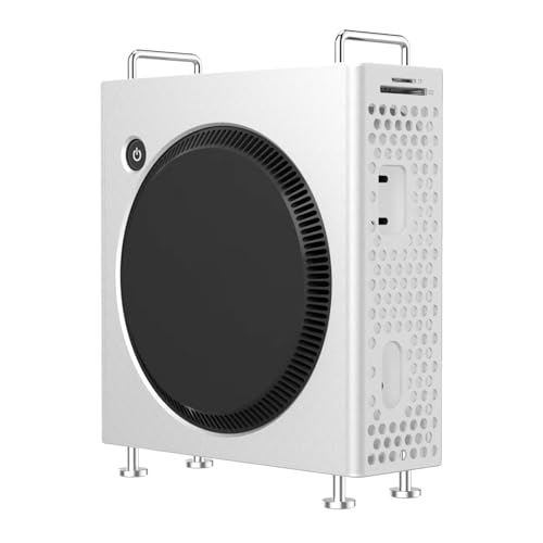 Aluminium Desktop Ständer für Mac M4, Gehäuseständer, Stilvolle Optik, Verbesserte Wärmeableitung, Stoßfest, Hohl, für Schreibtischorganisation und Wärmeableitung (Silver) von ASHATA