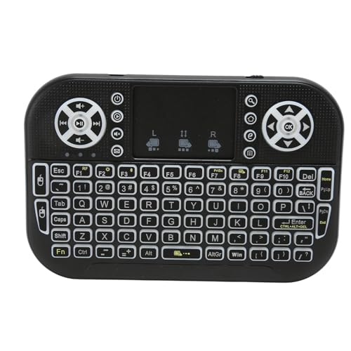 BT Wireless Tastatur mit Touchpad Maus Kombination, Tragbarer 2,4 G Wireless Tastatur Controller für PC, Wiederaufladbarer Li Ionen Akku von ASHATA