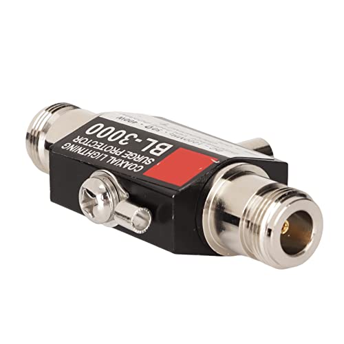 Blitzableiter, BL‑3000 Antennen-Überspannungsschutz, Koaxial-N-Typ-Überspannungsableiter, N-Buchse auf N-Buchse, Koaxialstecker-Adapter, 50 Ohm, DC ~ 1000 MHz Blitzableiter, BL‑3000 Antennen-Überspannungsschutz, Koaxial-N-Typ-Überspannungsableiter, N-Buchse auf N-Buchse, Koaxialstecker-Adapter, 50 Ohm, DC ~ 1000 MHz von ASHATA