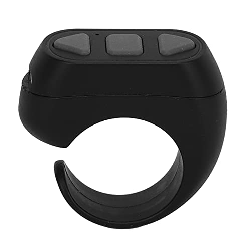 ASHATA Bluetooth Fernbedienung, Smart Ring Remote, Page Turner, Fernsehen Kompatibel, 3 Tasten, Schwarz von ASHATA