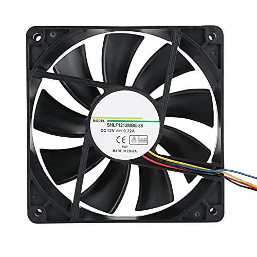 CPU Lüfter, ASHATA 12CM 12V 0.72A 4Pin PWM Temperaturregelung Lüfter Kühler, geeignet für extreme Wärmeabgabe oder Servergebrauch (SHLF1212MBE-38) von ASHATA