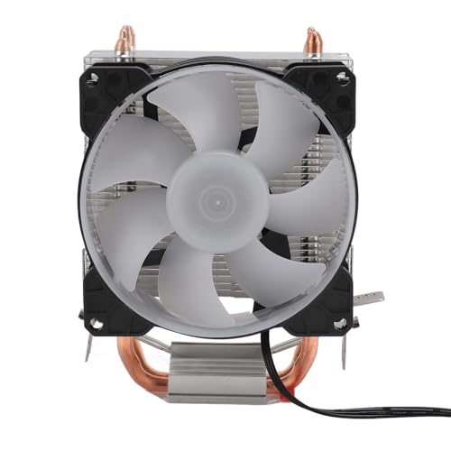 CPU-Luftkühler, PC-Kühler für AM4, 90 Mm 48 Cfm 1800PRM 2 Kupfer-Heatpipes RGB-Beleuchtung Computer-CPU-Lüfter für LGA115X von ASHATA