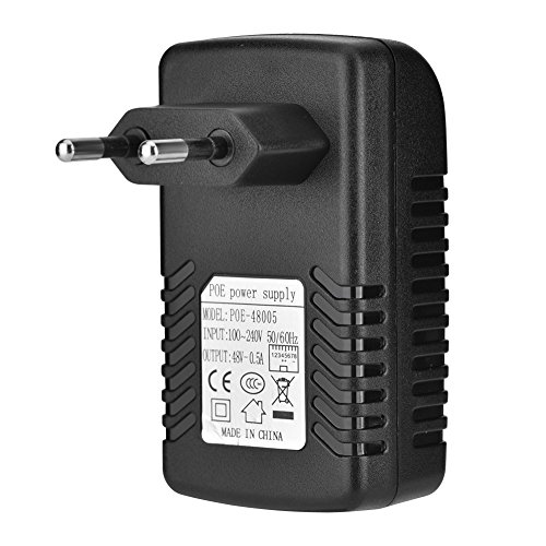 DC 48 V 0,5 A Wand-PoE-Injektor-Netzteil Ethernet-Telefon / IP-Kamera mit EU-Stecker für IP-Telefon, Wireless Access Point und Client-Geräte(EU) von ASHATA