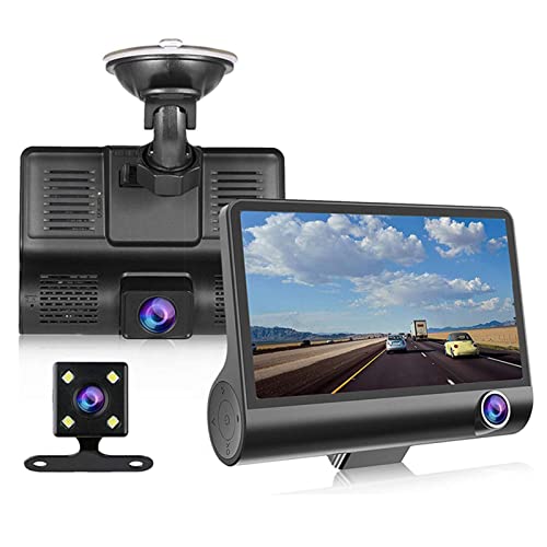 Dashcam für Autos, 4 Zoll Bildschirm 1080P DVR Auto Fahrrekorder, Auto Dashboard Kamera mit 64M DDR 170° Winkel G Sensor WDR Parkmonitor Bewegungserkennung von ASHATA