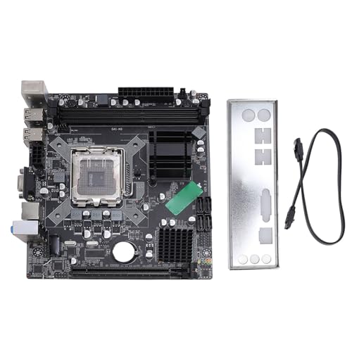 Desktop Computer Motherboard für LGA775, PC Motherboard DDR3X2 PCI E X16 Serial ATA 2.0, 3 Phasennetzteil, 1x RJ45 Port, 1x VGA Anschluss, 4X USB 2.0 Ports von ASHATA