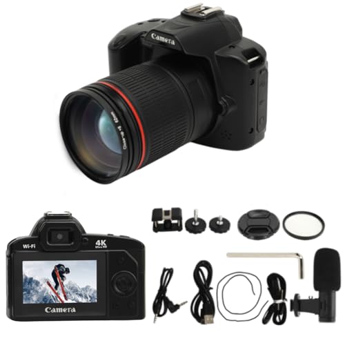 Digitalkameras für die Fotografie, 4K 64MP Vlogging Kamera, 16 facher Digitalzoom, Kompaktkamera für Studenten, 120° Weitwinkel mit 3 Zoll IPS Farbdisplay, Fülllicht von ASHATA