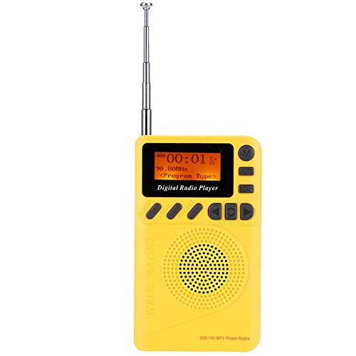 Digitalradio, Pocket DAB + UKW-Radio-Stereoempfänger, Digitalradio mit MP3-Player-Lesegerät, Ultraleicht, Lange Akkulaufzeit, mit 1,44-Zoll-LCD-Display von ASHATA