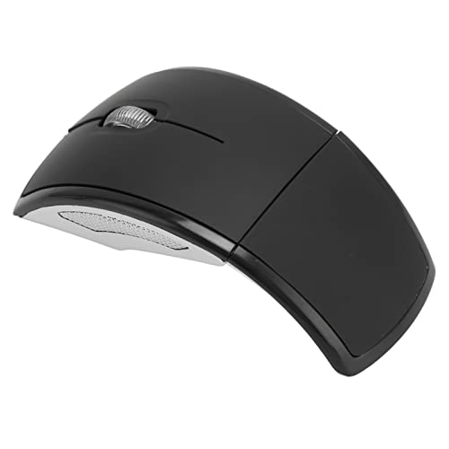 Drahtlose Faltbare Computermaus, Tragbare Kompakte Drahtlose Faltbare ABS-Maus 1600 DPI Matte Büro-Gaming-Maus, Plug-and-Play(Schwarz) von ASHATA