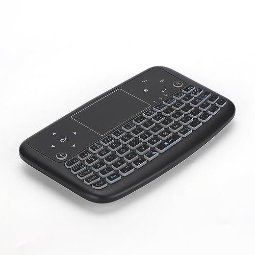 Drahtlose Tastatur, Multimedia-Touch-Taste für Flache Hintergrundbeleuchtung Drahtlose universelle Tastatur Linke und rechte Maustaste Desktop, Notebook, Auto-TV, HTPC, Smart-TV von ASHATA