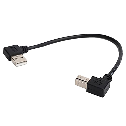 Druckerkabel, 20 cm USB-Druckerkabel Typ A-Stecker auf B-Stecker Kabel Scannerkabel, Rechtwinklig USB 2.0 A-Stecker - B-Stecker Drucker-Scanner-90-Grad-Kabel von ASHATA