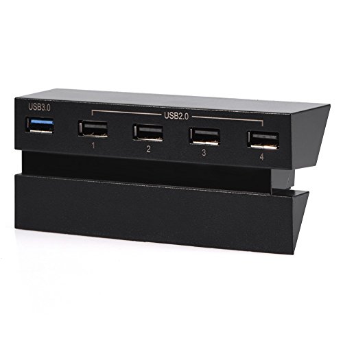 Eboxer PS4 USB Hub 5-Port USB 3.0/2.0 High Speed Expansion Hub Charger Controller Adapter Connector for Sony Playstation 4 PS4 Gaming Console von ASHATA