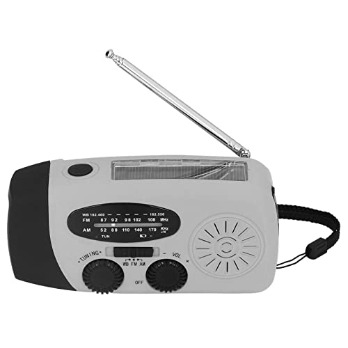 Emergency Solar Radio, Notfall-Wetterradio Handkurbel FM/AM/WB NOAA mit Solarladung und Taschenlampe, IPX3 Wasserdicht, für Camping zu Hause Im Freien,Gelb (Amerikanisches Modell) von ASHATA