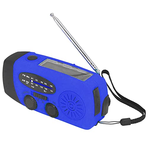 Emergency Solar Radio, Notfall-Wetterradio Handkurbel FM/AM/WB NOAA mit Solarladung und Taschenlampe, IPX3 Wasserdicht, für Camping zu Hause Im Freien,Gelb (Europäisches Modell) von ASHATA