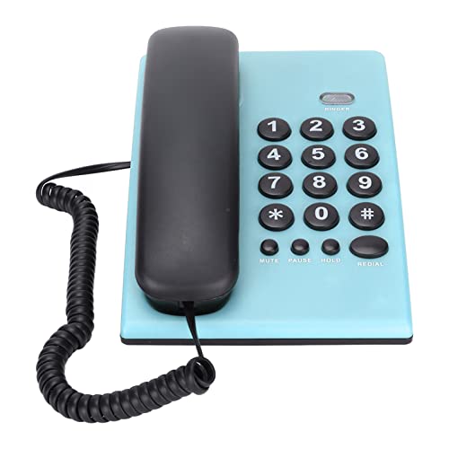 Festnetztelefone für Zuhause, Schnurgebundenes Telefon Kx-T504 Festnetz-Multifunktions-Festnetztelefon ohne Kabel mit Doppeltem Magnethörer für Büro-Hotel (Blau) von ASHATA