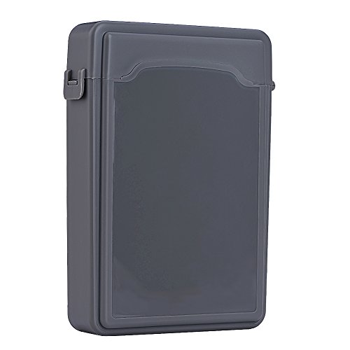 Festplatte Schutzhülle,Tragbar 3,5 Zoll Hard Case HDD SSD Antistatische Schutzhülle Case,Stoßfest Staubdicht Festplatten Aufbewahrungsbox rutschfest HDD Box Festplattenhülle(Grau) von ASHATA