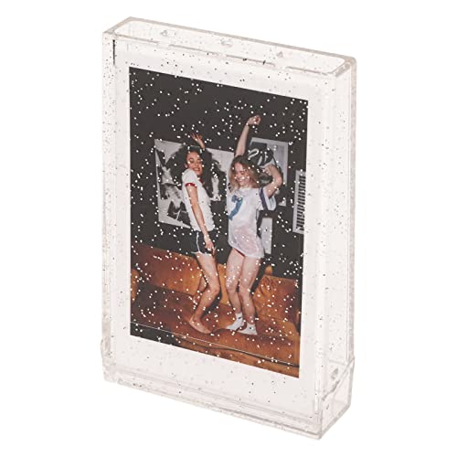 ASHATA Foto Aufbewahrungsbox für , 3 Zoll Bildhalter Hülle, Sofortbildkamera Foto PC, Tragbare Foto Halter Hülle mit Handseil für Bildkarten (Transparenter Glitzer) von ASHATA