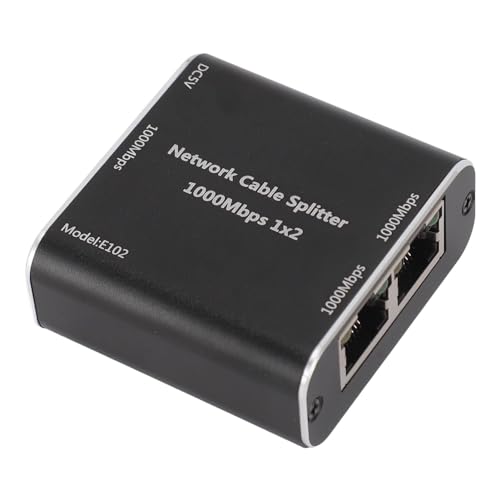 Gigabit-Ethernet-Splitter, 1-zu-2-Design, 1000 Mbit/s-Übertragung, Gleichzeitige Verbindung von Zwei Geräten, Breite Kompatibilität, mit USB-Stromkabel von ASHATA