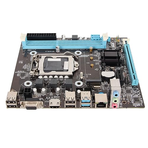 H81 Gaming Motherboard, LGA 1150 Micro ATX PC Motherboard, Dual Channel DDR3 M.2 NVMe NGFF PCIe Slot Unterstützung für Core I3 I5 I7 für E3 V3 für Celeron G Serie von ASHATA