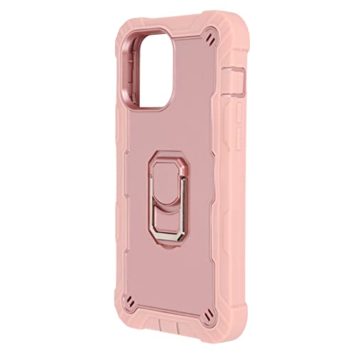 Hülle für 13 Pro,Handyhülle mit Ständer,Handy-Rüstung-Schutzhülle,PC + TPU + Aluminiumlegierung,Gute Wärmeableitungswirkung (Rosa + Roségold) von ASHATA
