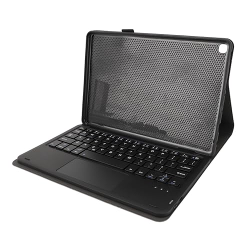 Hülle mit Tastatur für Fire HD 10 10 Plus 2021 2023 10,1 Zoll, Tablet Abdeckung mit Kabelloser Abnehmbarer Tastatur, Tastatur mit Touchpad, 100° 110° 120° Verstellbarer von ASHATA