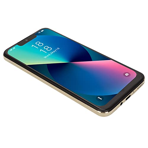 I13Pro Max Handy-Entsperrung, Anwendbar auf 11.0, 6,2-Zoll-GSM-Smartphones Zum Entsperren von Dual-SIM-Karten, 6 GB RAM, 128 GB ROM, WiFi, 16 MP, 7000 MAh (Gold) von ASHATA