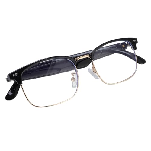 Intelligente Brille mit Bluetooth -Lautsprecher für Männer und Frauen, Drahtlose Bluetooth -Brillen in Mikrofon für Musik und Anruf, Schwarz und Gold von ASHATA