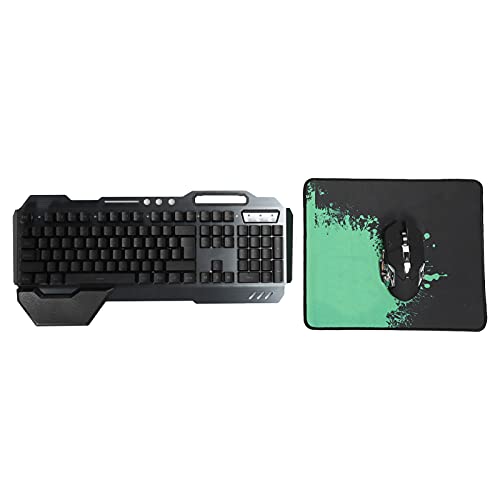 ASHATA Kabellose Tastatur-Maus-Kombination, Kabelloses Tastatur- und Maus-Set 2,4 G, mit Akku, Regenbogen-Kit mit Ergonomischem Design, für, Computer, Desktop, PC (Kabelloses Ladeset von ASHATA