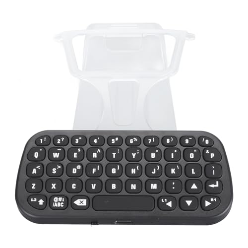 Kabellose Tastatur für PS5 Controller, Gaming Tastatur, 47 Tasten, Blaue Hintergrundbeleuchtung, BT Tastatur mit Controller Clip für Nachrichten, 500 MAh Akku von ASHATA