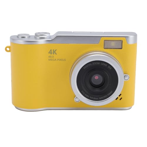 Kompakte Digitalkamera, Makrofunktion Student Kamera in Vullicht Anti Shake 18x Zoom für Täglich Integriert (Yellow) von ASHATA
